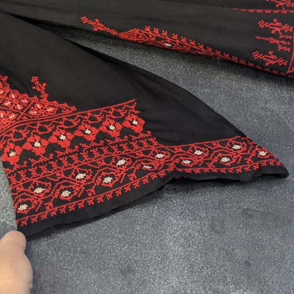 Eyes Of Simone Embroidered Bohemian Black Tunic Dress Size Small - Picture 6 of 12